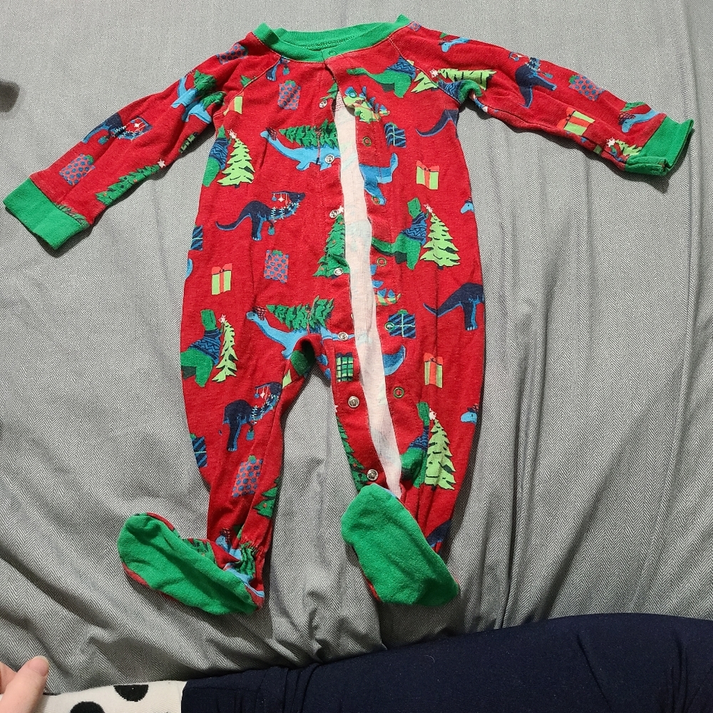 Christmas Dinosaur Footies